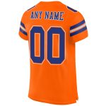 Personalized Orange Royal-White Mesh Authentic Football Jersey Team Custom Name and Number
