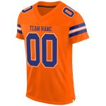 Personalized Orange Royal-White Mesh Authentic Football Jersey Team Custom Name and Number