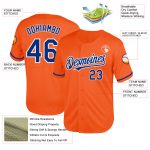 Personalized Orange Royal-White Mesh Authentic Throwback Baseball Jersey Team Custom Name and Number