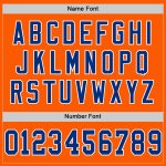 Personalized Orange Royal-White Mesh Authentic Throwback Football Jersey Team Custom Name and Number