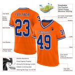 Personalized Orange Royal-White Mesh Authentic Throwback Football Jersey Team Custom Name and Number