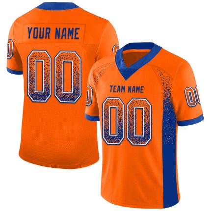 Personalized Orange Royal-White Mesh Drift Fashion Football Jersey Team Custom Name and Number