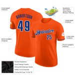 Personalized Orange Royal-White Performance T-Shirt Team Custom Name and Number