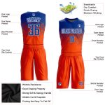 Personalized Orange Royal-White Round Neck Sublimation Basketball Suit Jersey Team Custom Name and Number