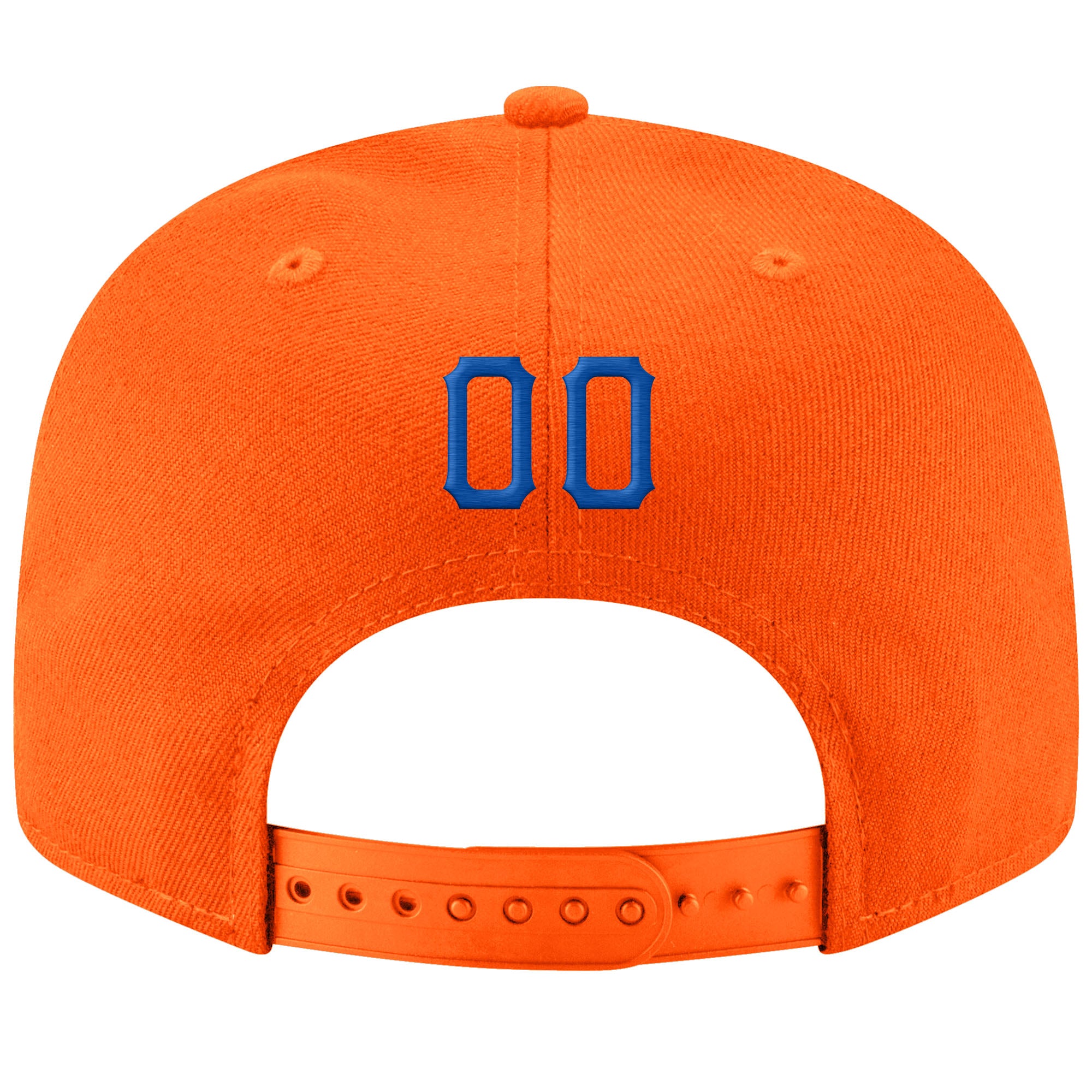 Personalized Orange Royal-White Stitched Adjustable Snapback Hat Team Custom Name and Number Personalized Orange Royal-White Stitched Adjustable Snapback Hat Team Custom Name and Number - Image 3