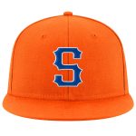 Personalized Orange Royal-White Stitched Adjustable Snapback Hat Team Custom Name and Number