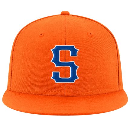 Personalized Orange Royal-White Stitched Adjustable Snapback Hat Team Custom Name and Number