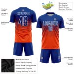 Personalized Orange Royal-White Sublimation Soccer Uniform Jersey Team Custom Name and Number