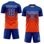 Personalized Orange Royal-White Sublimation Soccer Uniform Jersey Team Custom Name and Number