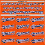 Personalized Orange Royal-White Two-Button Unisex Softball Jersey