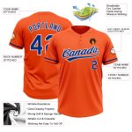 Personalized Orange Royal-White Two-Button Unisex Softball Jersey