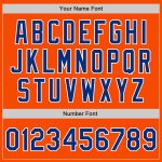 Personalized Orange Royal-White Two-Button Unisex Softball Jersey Team Custom Name and Number