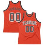 Personalized Orange Steel Gray-Black Authentic Throwback Basketball Jersey Team Custom Name and Number