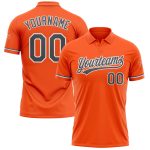 Personalized Orange Steel Gray-White Performance Vapor Golf Polo Shirt Team Custom Name and Number