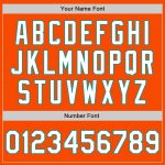 Personalized Orange Teal Pinstripe White Two-Button Unisex Softball Jersey Team Custom Name and Number