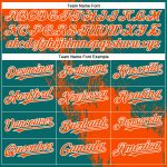 Personalized Orange Teal-White 3D Pattern Design Abstract Brush Stroke Authentic Baseball Jersey Team Custom Name and Number