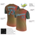 Personalized Orange Teal-White 3D Pattern Floral Design Performance T-Shirt Team Custom Name and Number