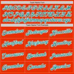 Personalized Orange Teal-White Authentic Baseball Jersey Team Custom Name and Number
