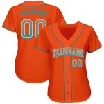 Personalized Orange Teal-White Authentic Drift Fashion Baseball Jersey Team Custom Name and Number