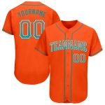 Personalized Orange Teal-White Authentic Drift Fashion Baseball Jersey Team Custom Name and Number
