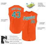 Personalized Orange Teal-White Authentic Sleeveless Baseball Jersey