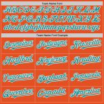 Personalized Orange Teal-White Line Authentic Baseball Jersey Team Custom Name and Number