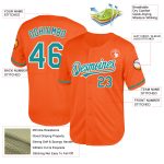 Personalized Orange Teal-White Mesh Authentic Throwback Baseball Jersey Team Custom Name and Number