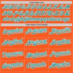 Personalized Orange Teal-White Mesh Authentic Throwback Baseball Jersey Team Custom Name and Number