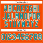 Personalized Orange Teal-White Performance Vapor Golf Polo Shirt Team Custom Name and Number