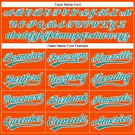Personalized Orange Teal-White Performance Vapor Golf Polo Shirt Team Custom Name and Number