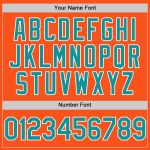 Personalized Orange Teal-White Two-Button Unisex Softball Jersey