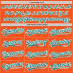 Personalized Orange Teal-White Two-Button Unisex Softball Jersey