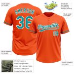 Personalized Orange Teal-White Two-Button Unisex Softball Jersey