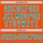 Personalized Orange Teal-White Two-Button Unisex Softball Jersey Team Custom Name and Number