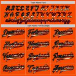 Personalized Orange Vintage USA Flag Black-Cream Bomber Full-Snap Varsity Letterman Jacket Team Custom Name and Number
