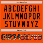 Personalized Orange Vintage USA Flag Black-Cream Bomber Full-Snap Varsity Letterman Jacket Team Custom Name and Number