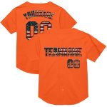 Personalized Orange Vintage USA Flag-Black Mesh Authentic Throwback Baseball Jersey Team Custom Name and Number