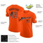 Personalized Orange Vintage USA Flag-Black Performance T-Shirt Team Custom Name and Number