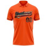 Personalized Orange Vintage USA Flag-Black Performance Vapor Golf Polo Shirt Team Custom Name and Number