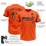 Personalized Orange Vintage USA Flag-Black Two-Button Unisex Softball Jersey Team Custom Name and Number
