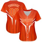 Personalized Orange White 3D Pattern Design Abstract Sport Authentic Baseball Jersey Team Custom Name and Number