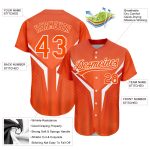 Personalized Orange White 3D Pattern Design Abstract Sport Authentic Baseball Jersey Team Custom Name and Number