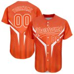 Personalized Orange White 3D Pattern Design Abstract Sport Authentic Baseball Jersey Team Custom Name and Number