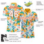 Personalized Orange White 3D Pattern Design Fruits Performance Golf Polo Shirt Team Custom Name and Number