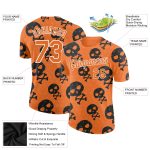 Personalized Orange White 3D Skull Fashion Performance T-Shirt Team Custom Name and Number