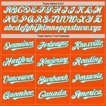 Personalized Orange White-Aqua 3 Colors Arm Shapes Authentic Baseball Jersey Team Custom Name and Number