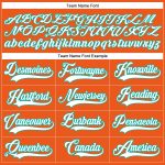 Personalized Orange White-Aqua Hockey Lace Neck Jersey Team Custom Name and Number