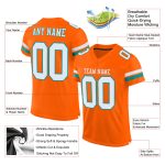 Personalized Orange White-Aqua Mesh Authentic Football Jersey