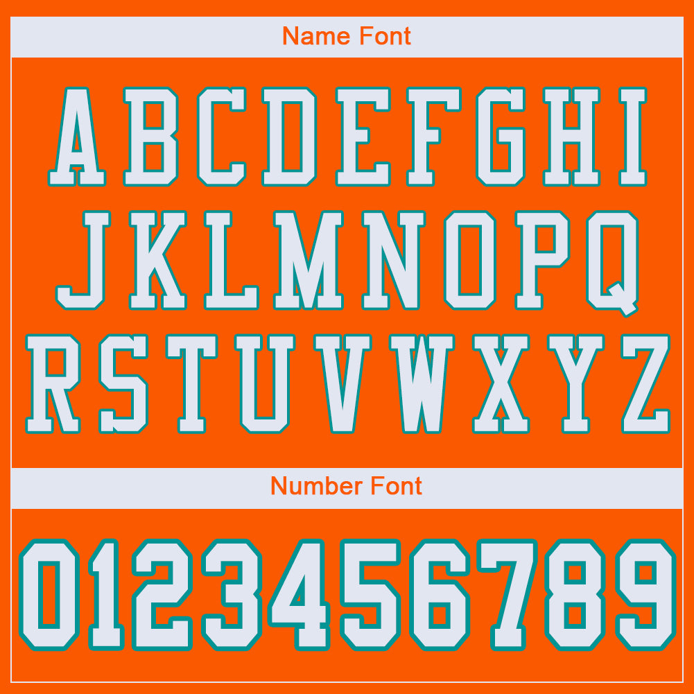Personalized Orange White-Aqua Mesh Authentic Football Jersey Personalized Orange White-Aqua Mesh Authentic Football Jersey - Image 5