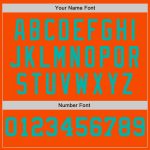 Personalized Orange White-Aqua Pinstripe Authentic Split Fashion Baseball Jersey Team Custom Name and Number